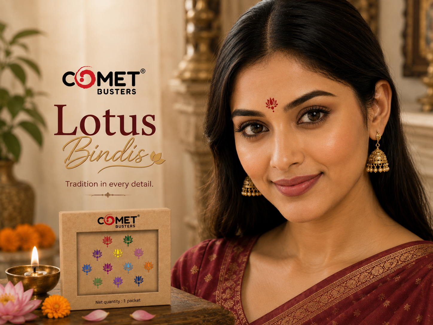 The Elegance of Lotus Bindis: Blending Tradition with Modern Fashion