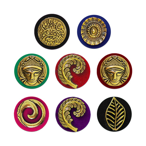 Indira Designer Symbolic Bindis – Premium Reusable Round Bindis (18mm) – 8 Bindis (INDI013)