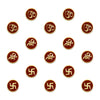 Indira Spiritual Bindis – Premium Designer Maroon Velvet Om Shree Swastik Bindis (10mm)-15 Round Bindis Forehead Stickers for Women & Girls (INDI028)