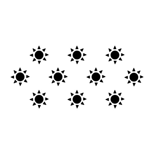 Comet Busters® Black Sun – PVC – Handcrafted, Reusable & Skin-Friendly Bindis for Casual Wear (10mm) – Forehead Bindi Stickers for Women & Girls – BIN076