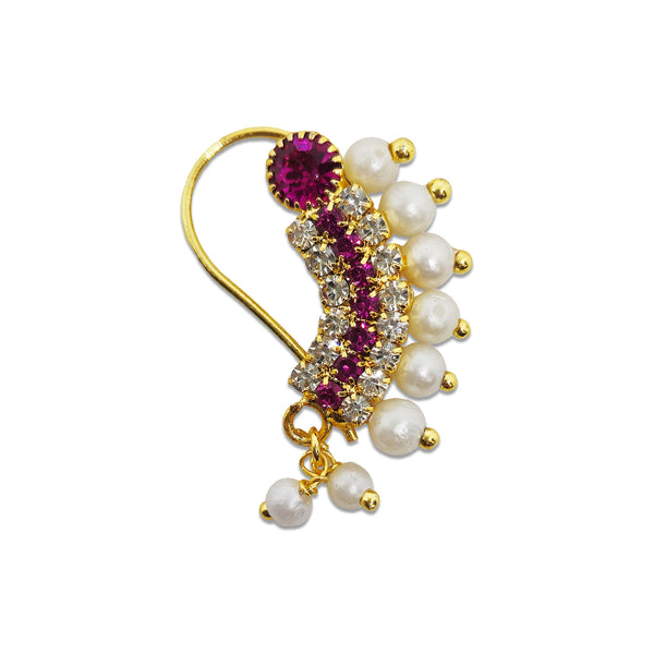 Comet Busters Maharashtrian Nath Clip On Non Piercieng Nose Ring For Women (NNS092)