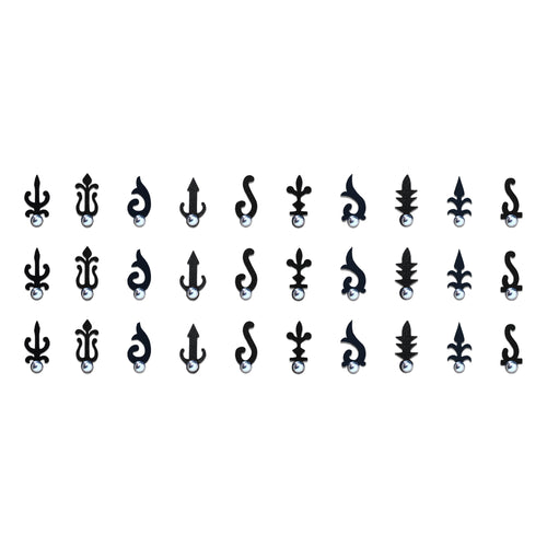 Comet Busters® Black Artistic Designer Bindis – Handcrafted, Reusable, Skin-Safe Indian Forehead Stickers for Women
