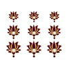 Indira by Comet Busters® Lotus Pearl Bindis – Premium Maroon & Gold Floral Kundan Designer Bindis (9 Bindis)(INDI122)