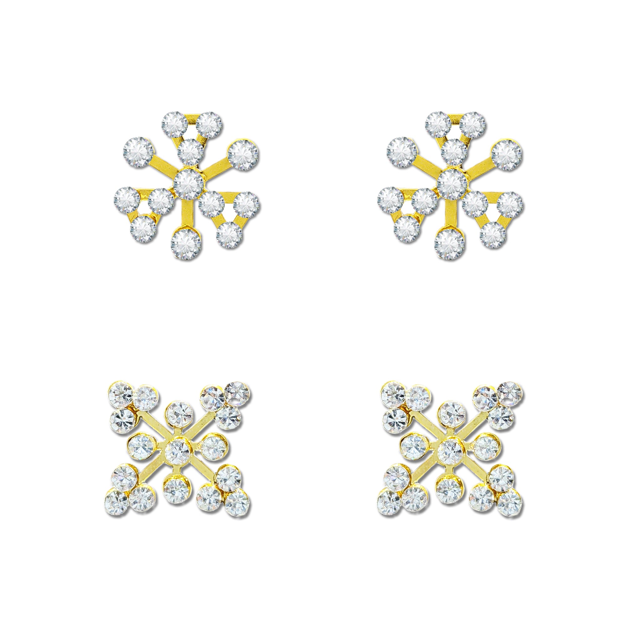 Comet Busters Golden Ear Studs Stick Ons Self Adhesive Fake Ear Studs