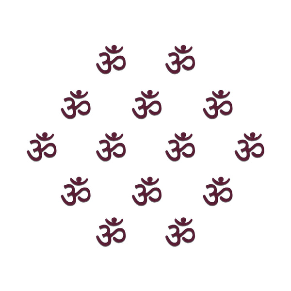Comet Busters® Maroon Spiritual, Om – PVC – Handcrafted, Reusable & Skin-Friendly Bindis for Casual Wear (7mm) – Forehead Bindi Stickers for Women & Girls – BIN2433