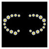 Comet Busters® Radha Rani Gopi Dots – Divine White Floral Face Bindis with Yellow Centre for Festive & Temple Wear (GD010)