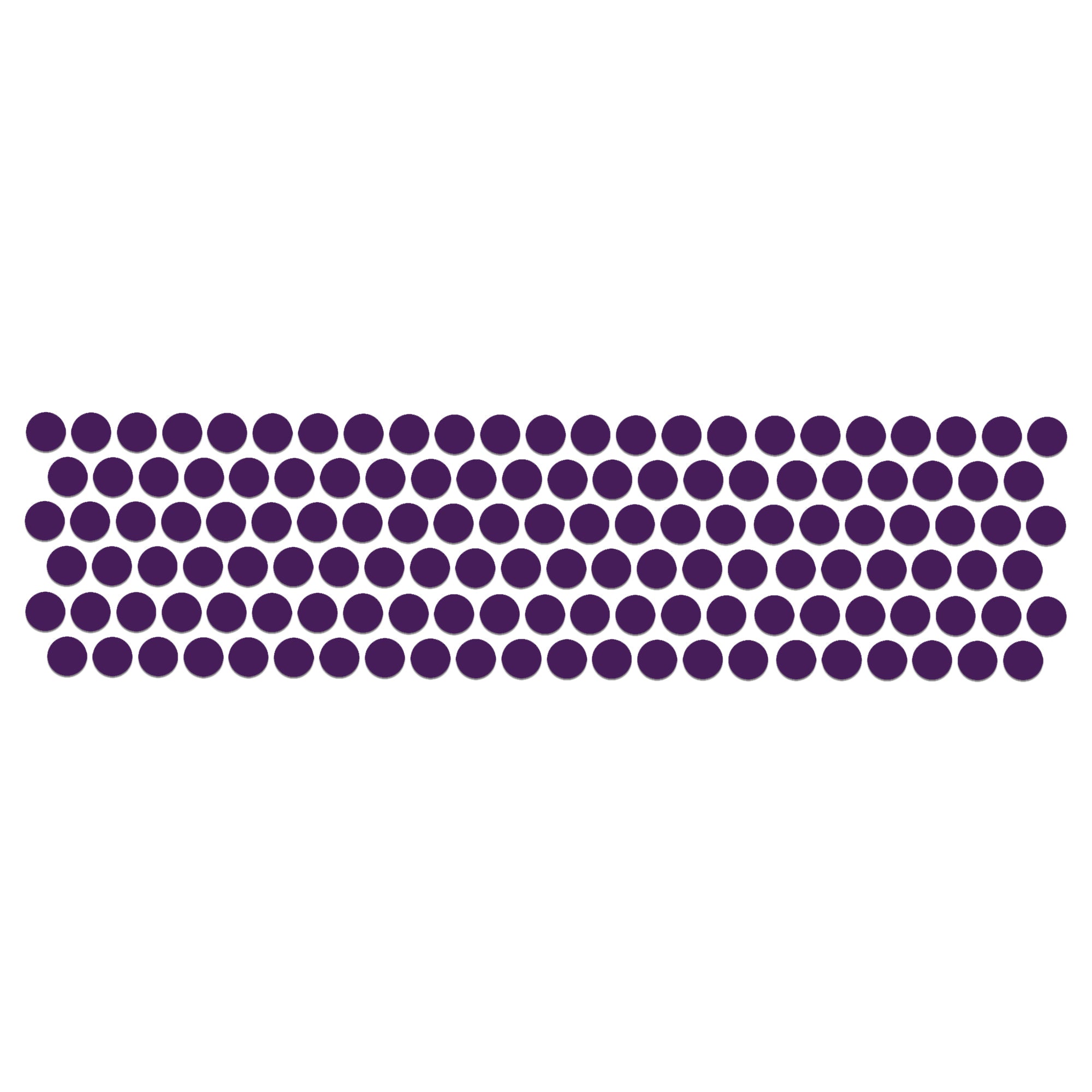 "Comet Busters 6mm mini round Purple bindis arranged in neat rows, featuring a classic plain dot design for traditional, festive, and everyday wear