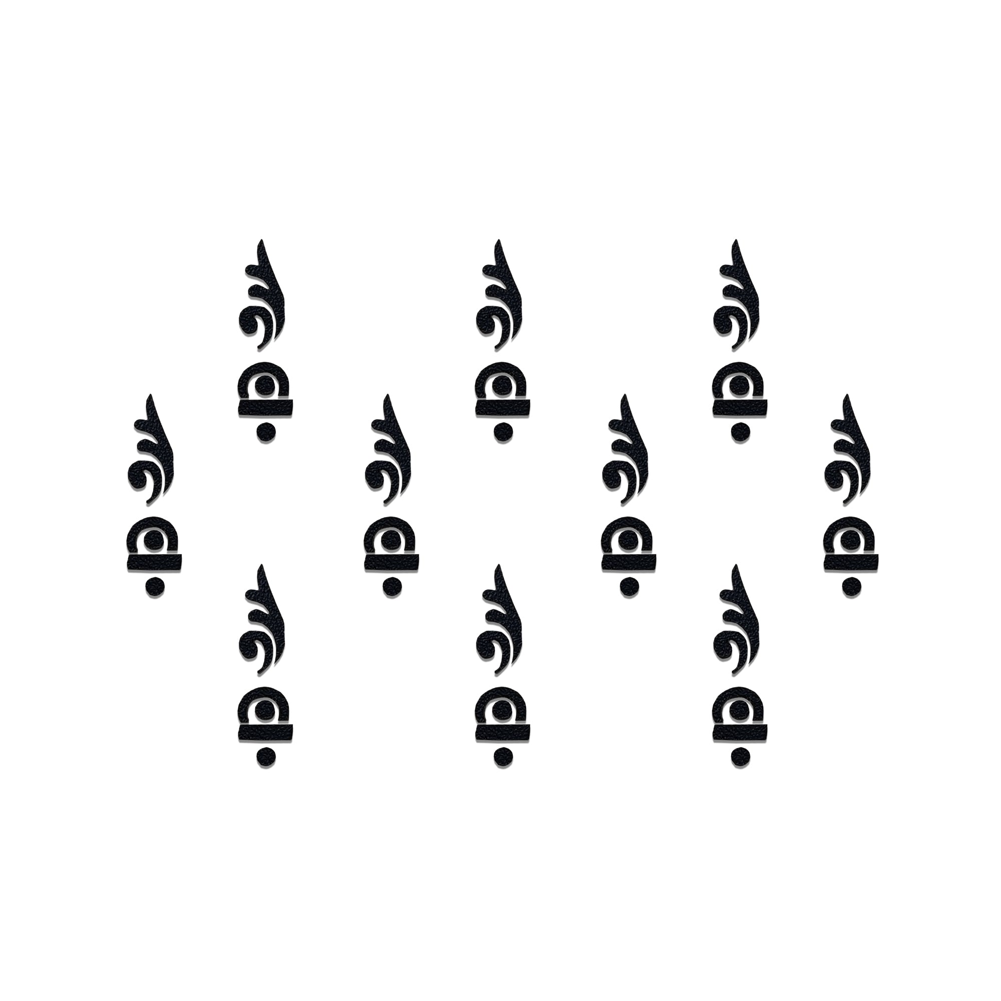 Comet Busters Abstract Black Designer Bindi featuring a sleek black abstract vertical design with elegant curves and geometric elements. Self-adhesive forehead bindis for women and girls, perfect for festive wear, weddings, parties, cultural events, dance performances, and everyday ethnic fashion.