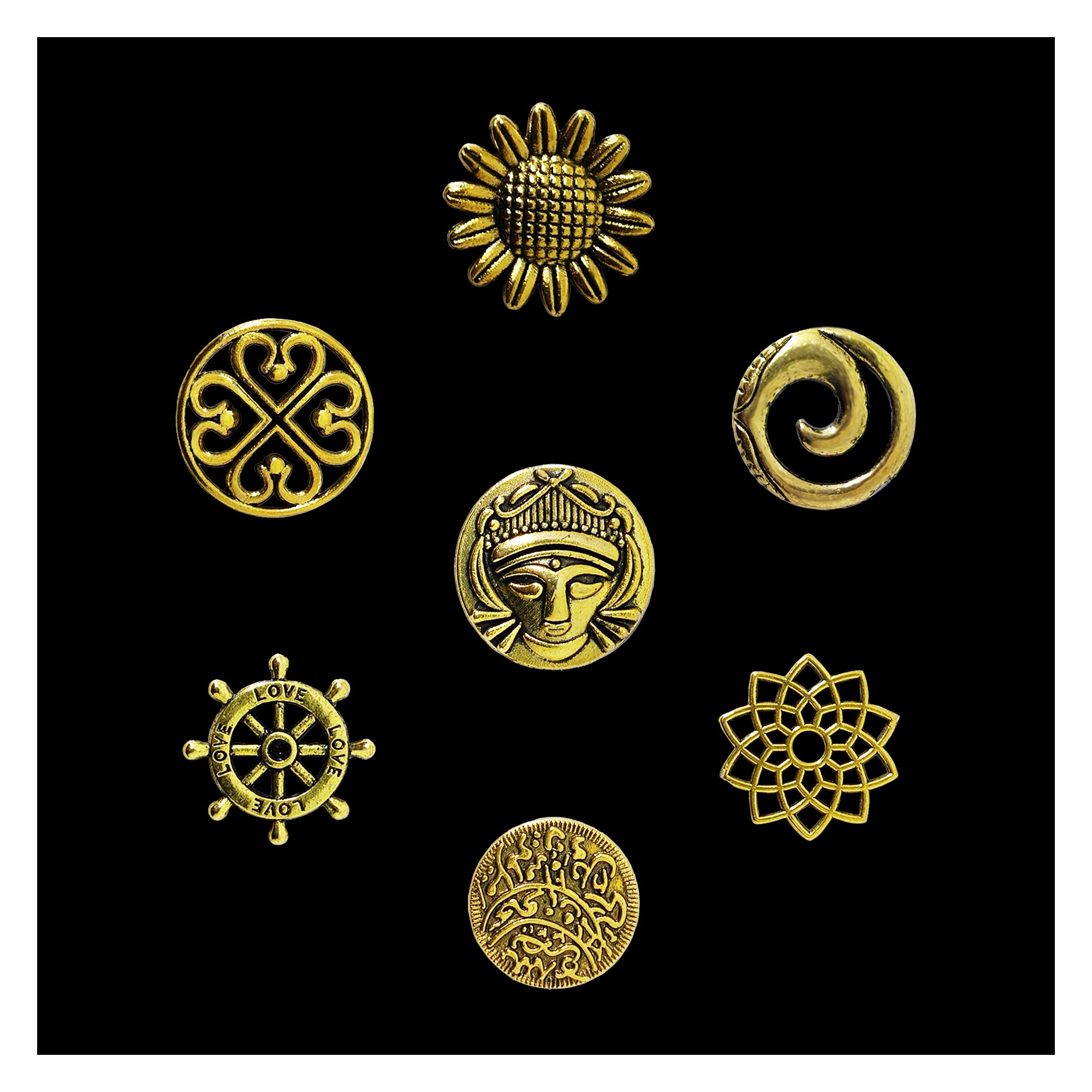 Indira by Comet Busters® Antique Gold Designer Bindi Collection | Premium Vintage Charm Bindis for Women & Girls