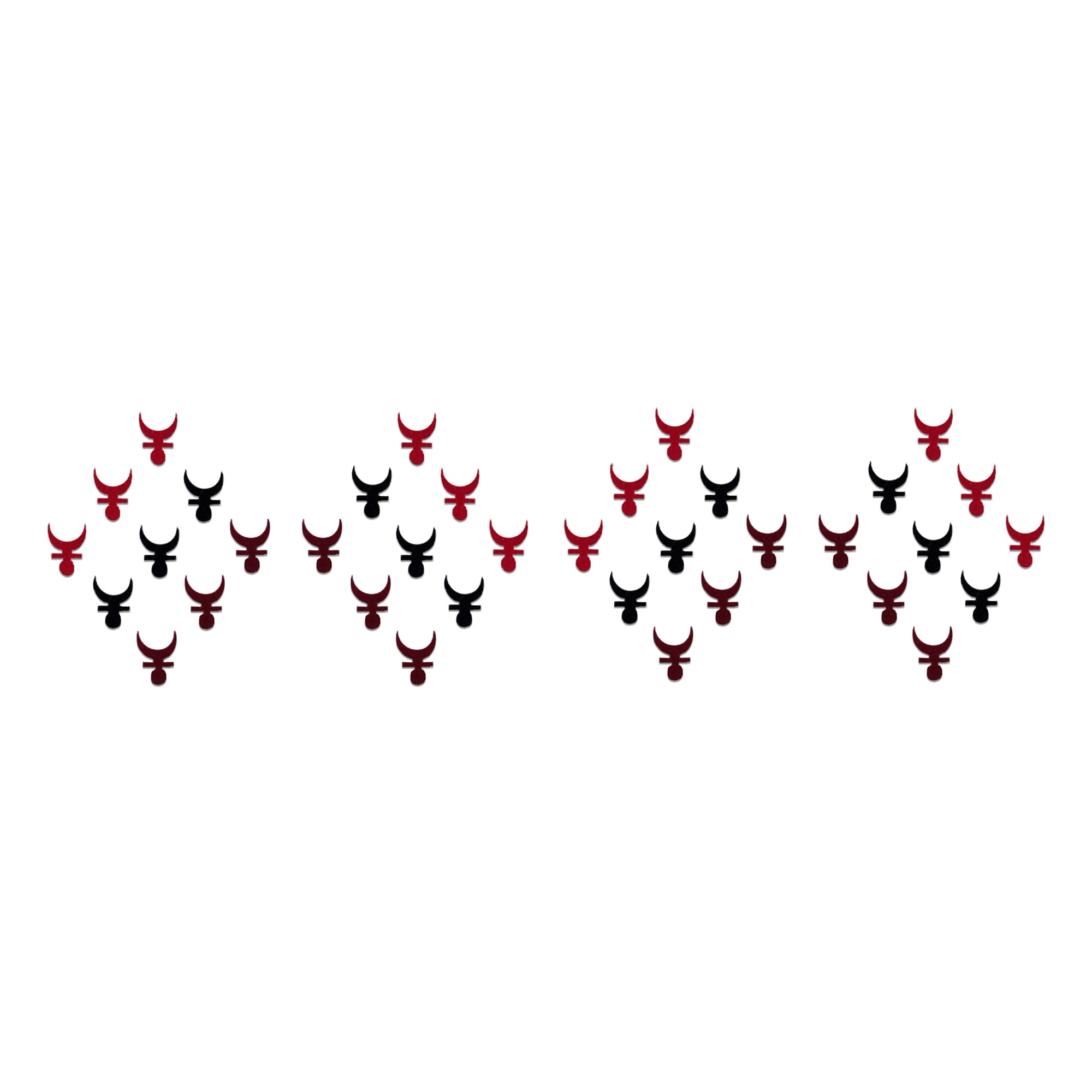 Comet Busters traditional Bengali crescent moon bindi set in red and black colors with ethnic forehead styling for festive and cultural wear.