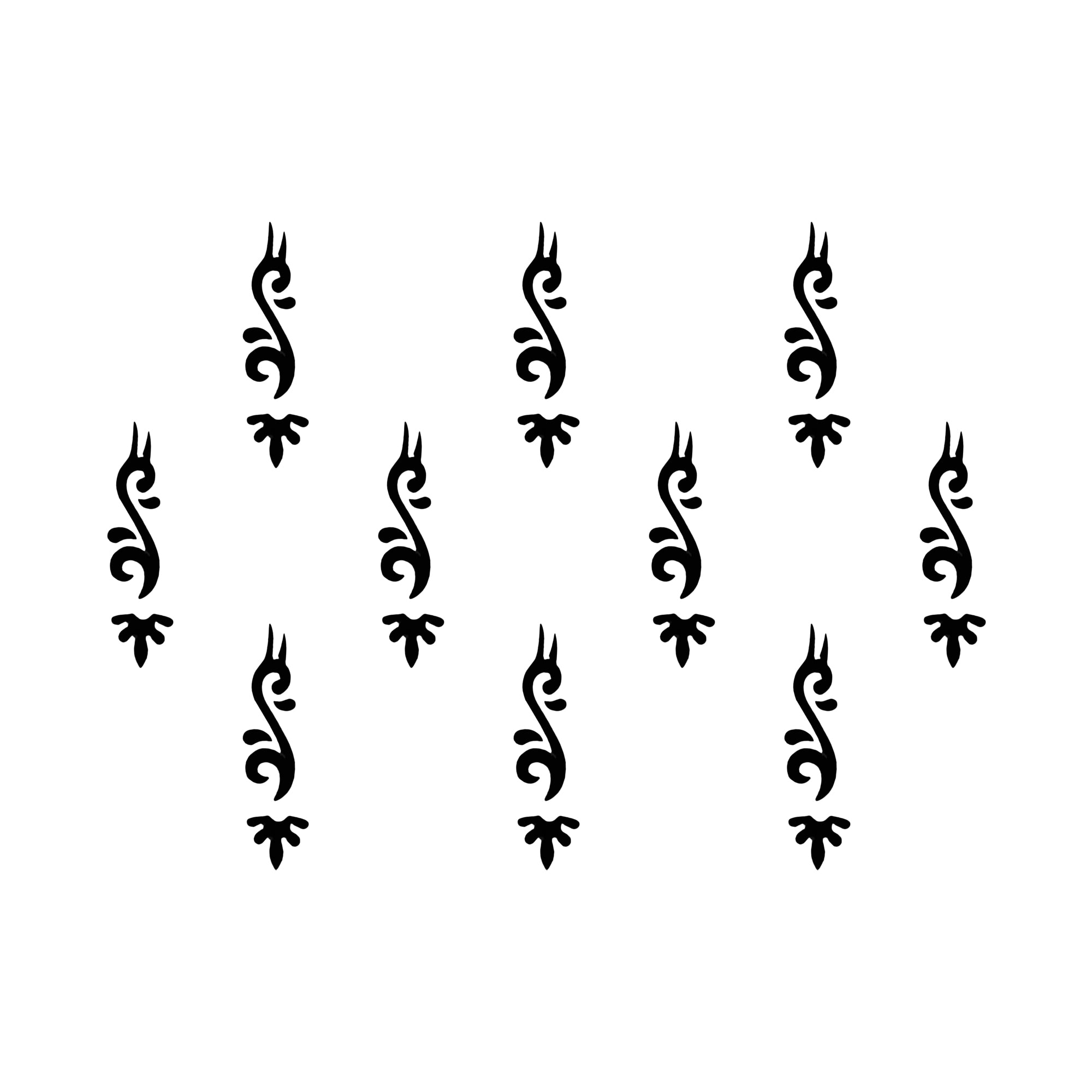 Comet Busters® Black Fusion Abstract Bindis – PVC – Handcrafted, Reusable & Skin-Friendly Bindis for Casual Wear (15mm) – Forehead Bindi Stickers for Women & Girls 