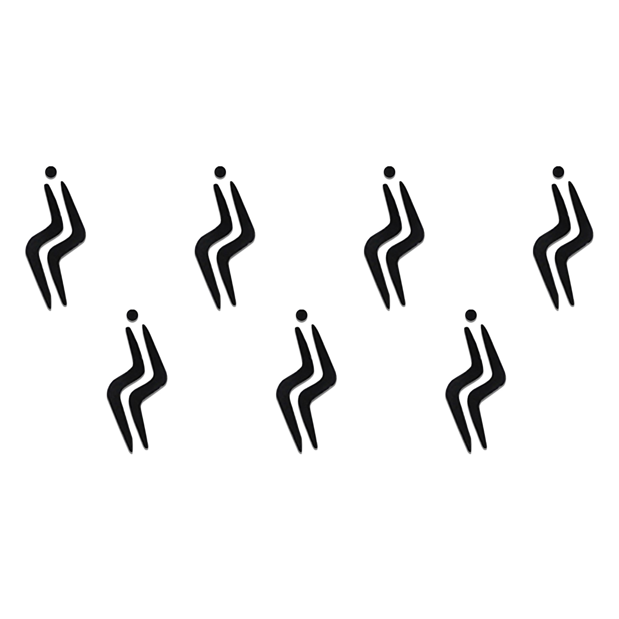 Comet Busters black abstract wave designer bindi sheet featuring 6 reusable self-adhesive bindis with a modern flowing curved design. Minimalist forehead bindis for women and girls, perfect for festive occasions, weddings, parties, ethnic wear, contemporary fashion, and everyday styling