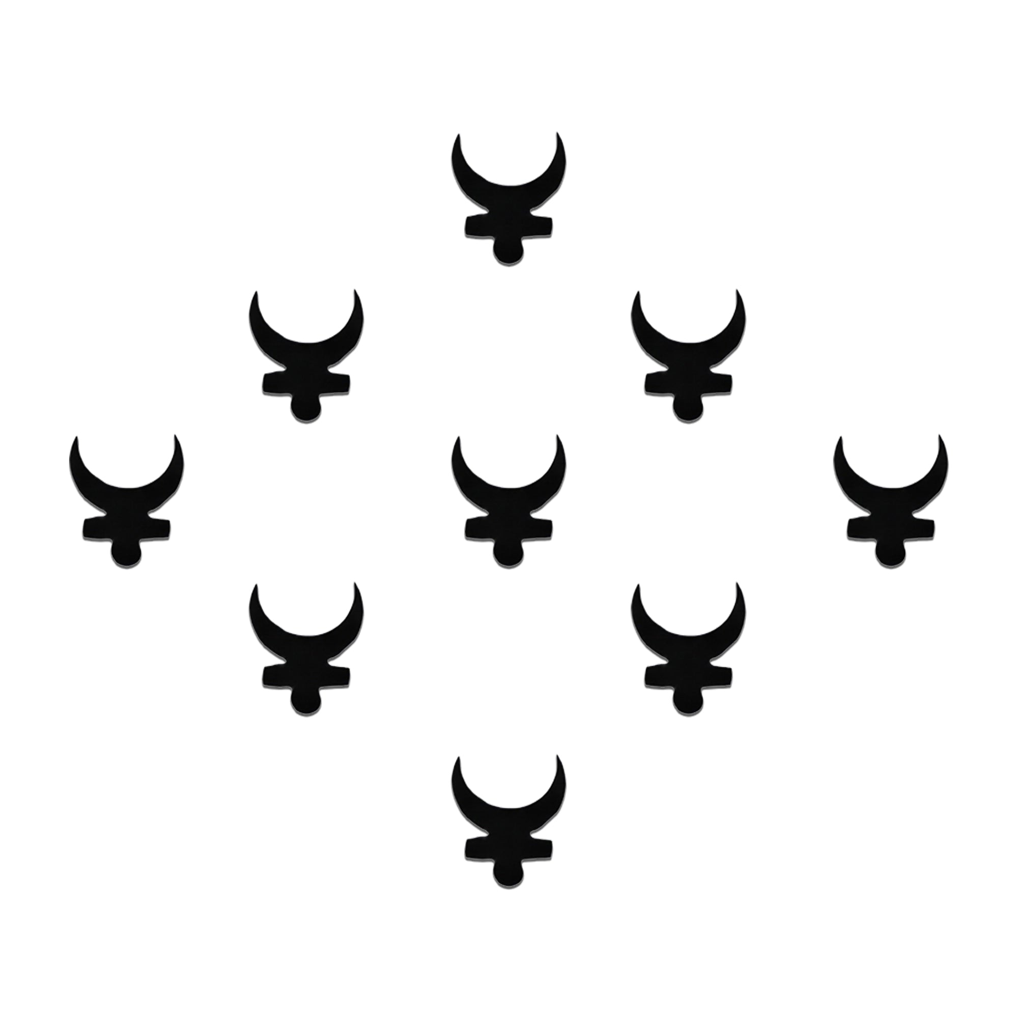 Comet Busters Shakti Crescent Designer Black Bindi for Women and Girls, unique crescent-shaped traditional bindi with ornamental base design, reusable forehead sticker for ethnic, festive and cultural wear.