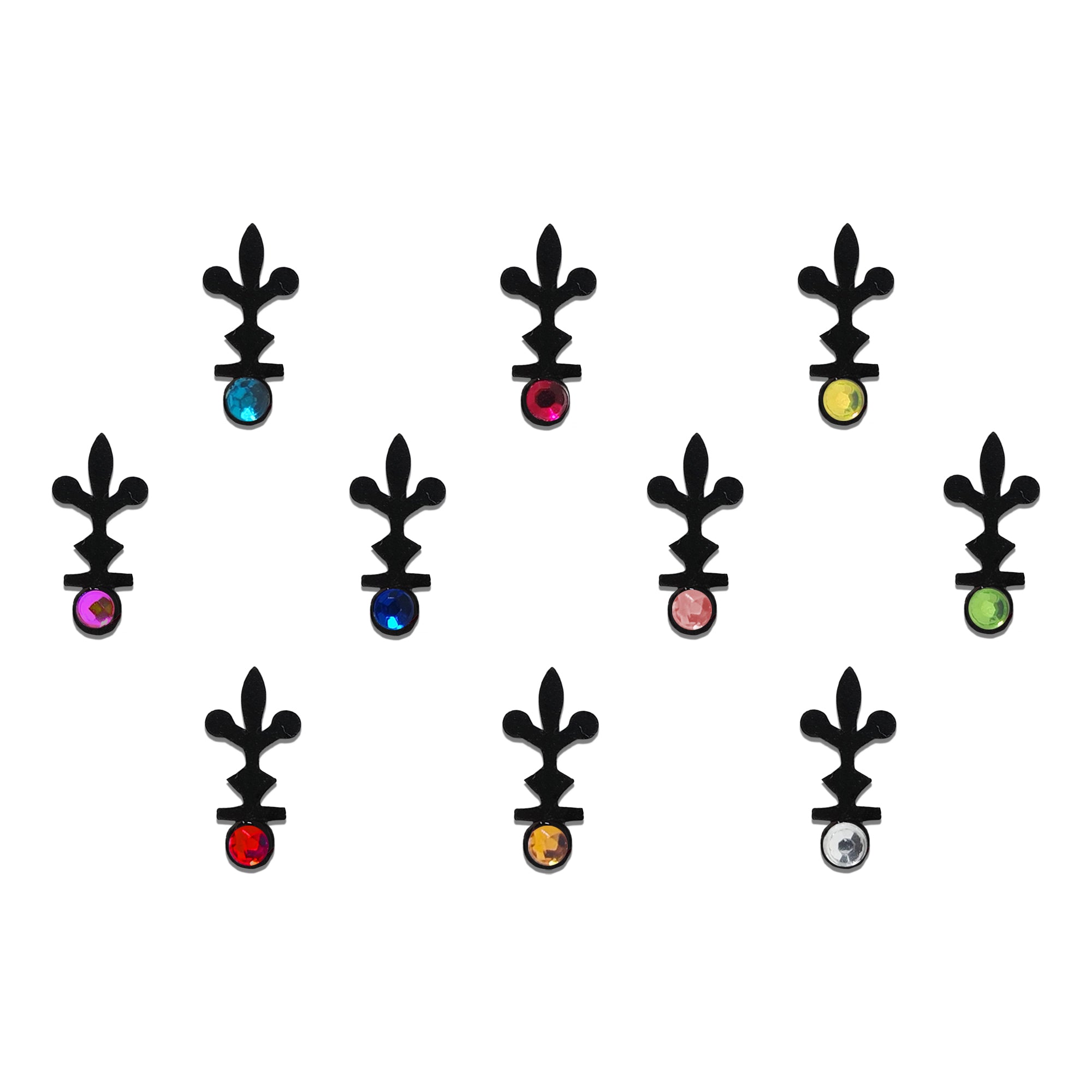 Comet Busters® Black Artistic Designer Bindis – Handcrafted, Reusable, Skin-Safe Indian Forehead Stickers for Women
