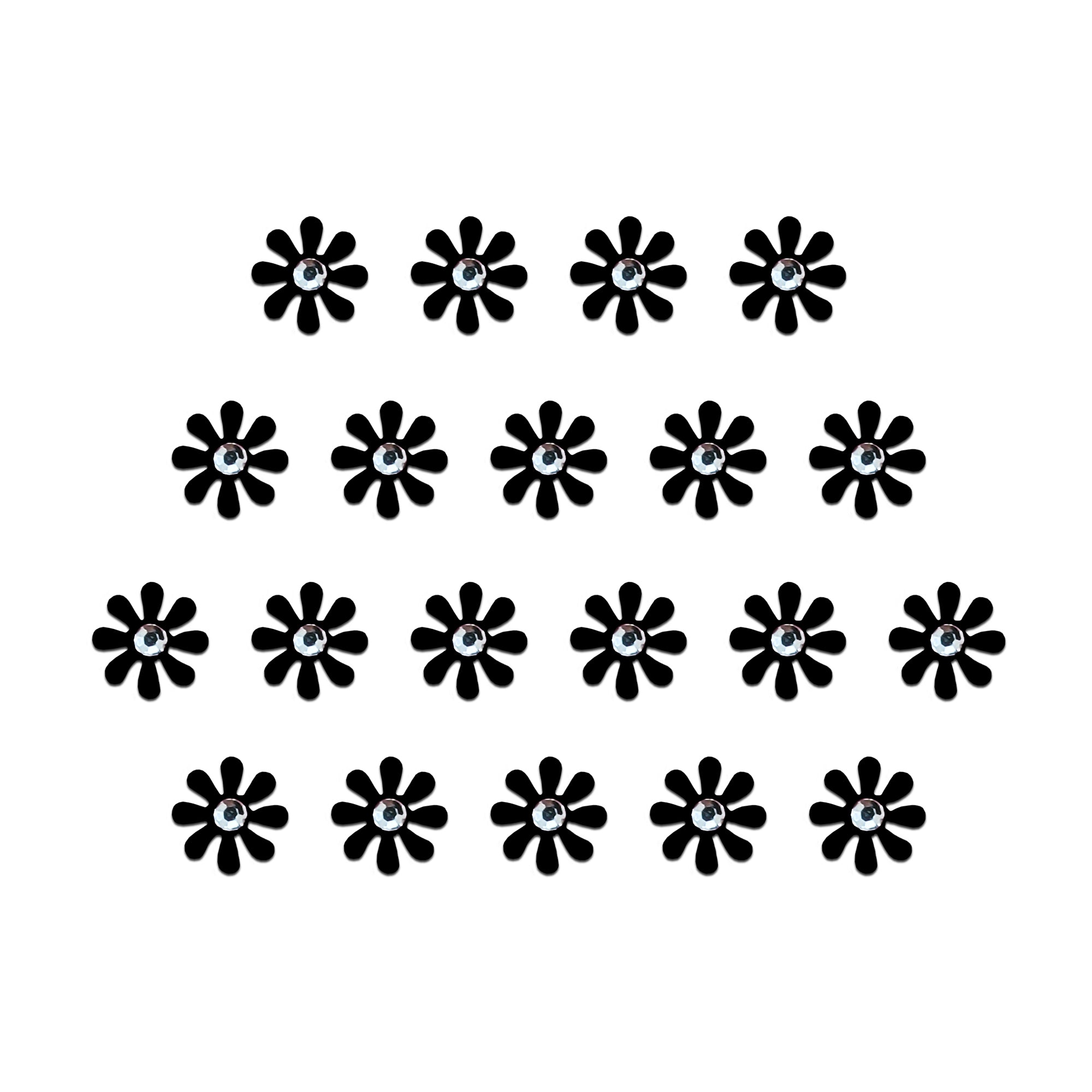 Black crystal stone Floral Bindi 