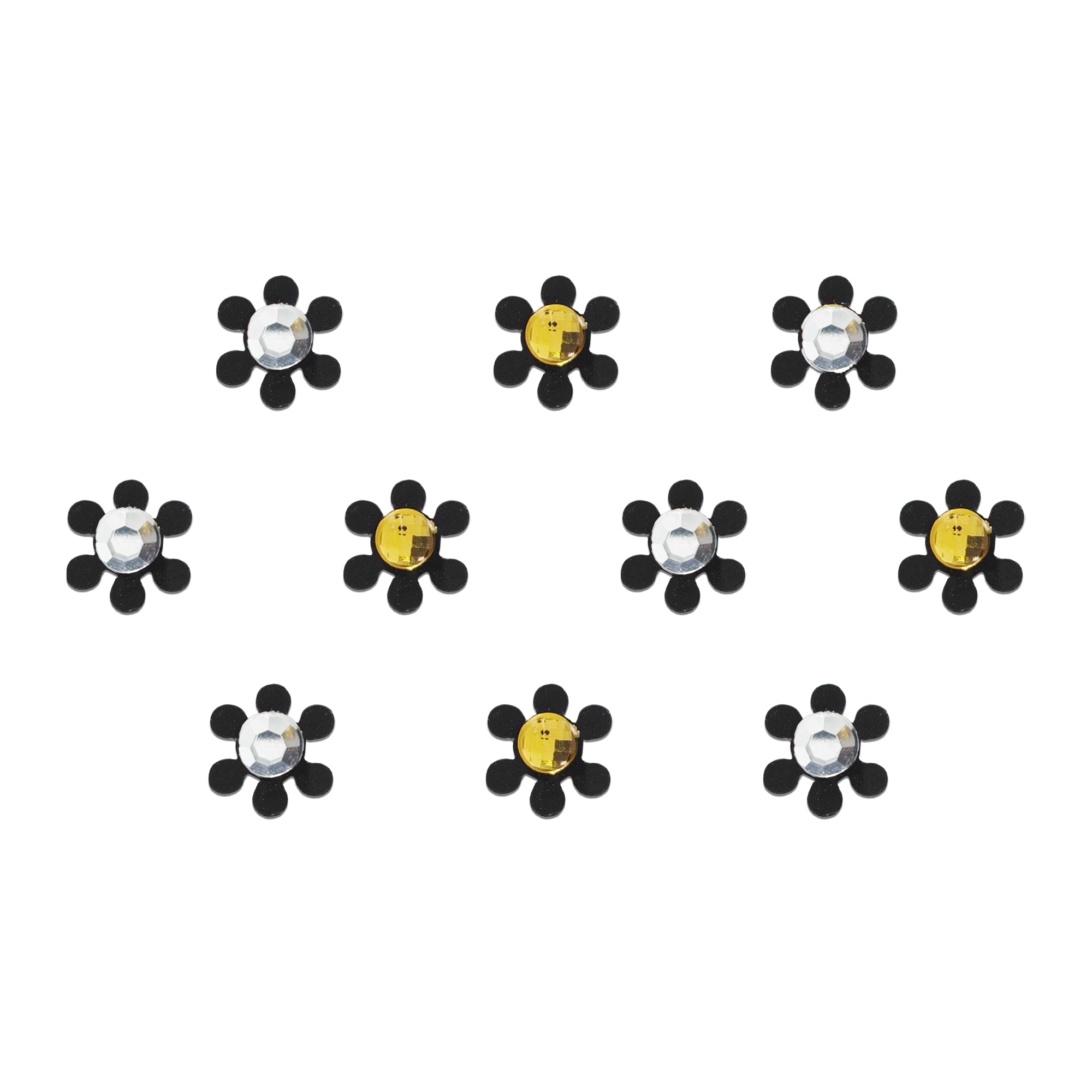 Comet Busters Black Floral Stone Bindi Set for Women & Girls