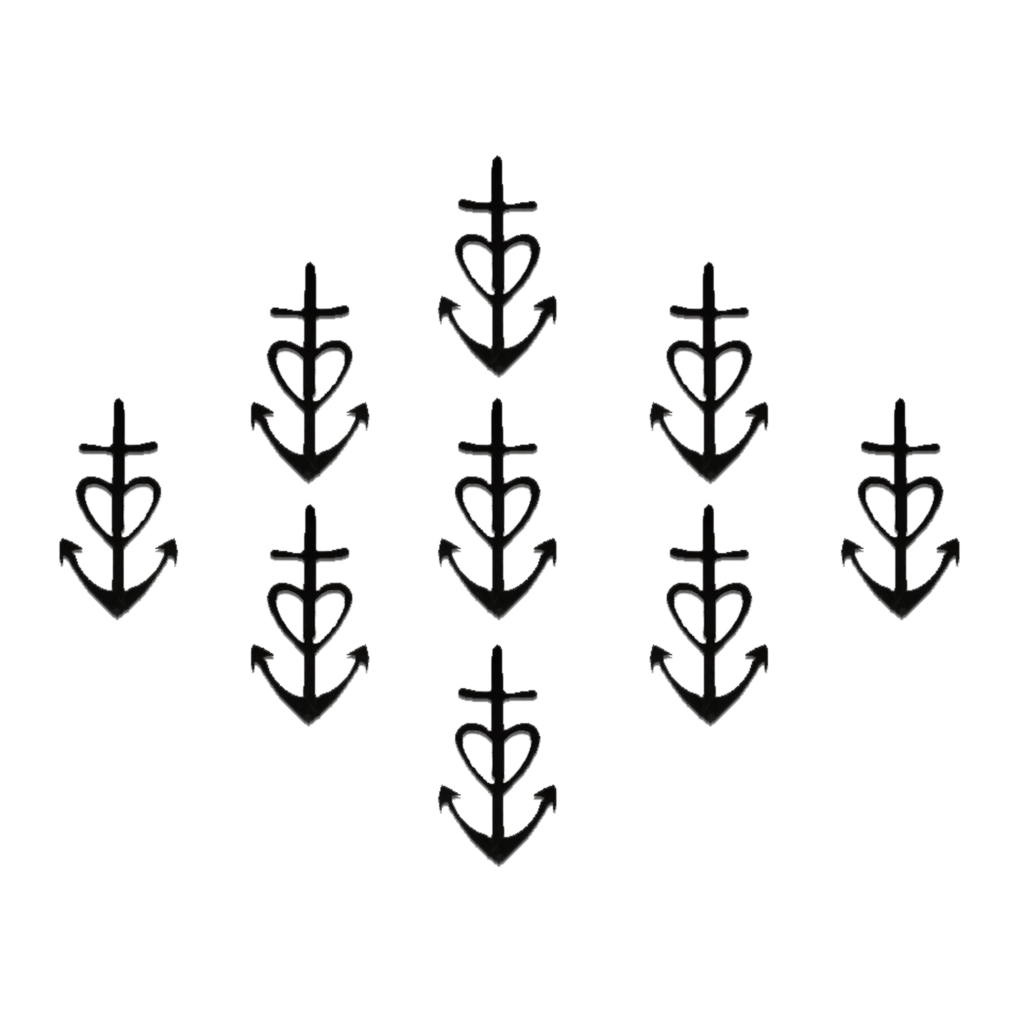 Black Heart Anchor Designer Bindis for Women and Girls – Nautical Inspired Statement Bindi Design