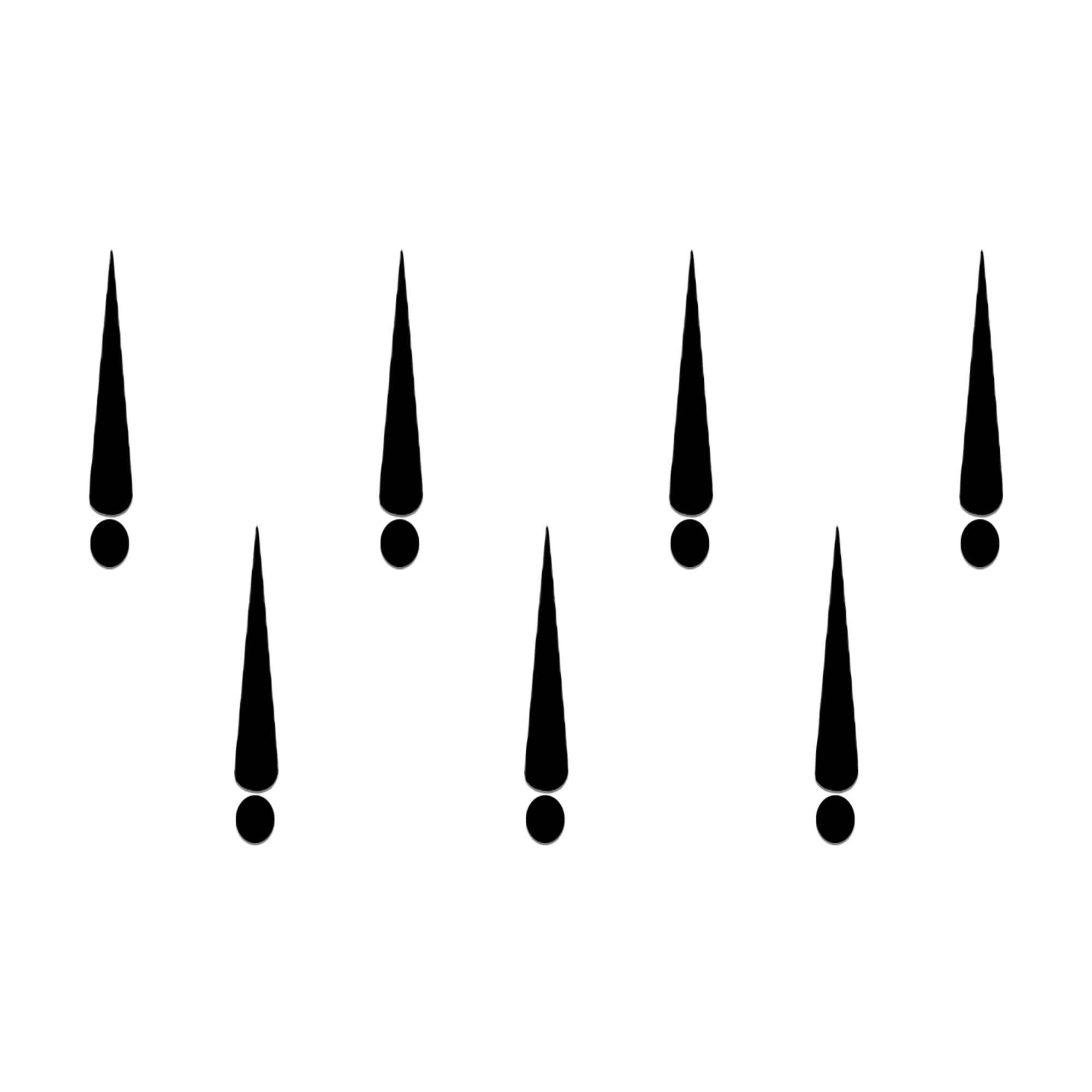 Black Long Drop Designer Bindi by Comet Busters featuring sleek elongated pointed bindis with matching round accents in a minimalist design. Reusable self-adhesive designer bindis for women and girls, ideal for daily wear, ethnic outfits, festive occasions, traditional attire, and contemporary fashion styling.