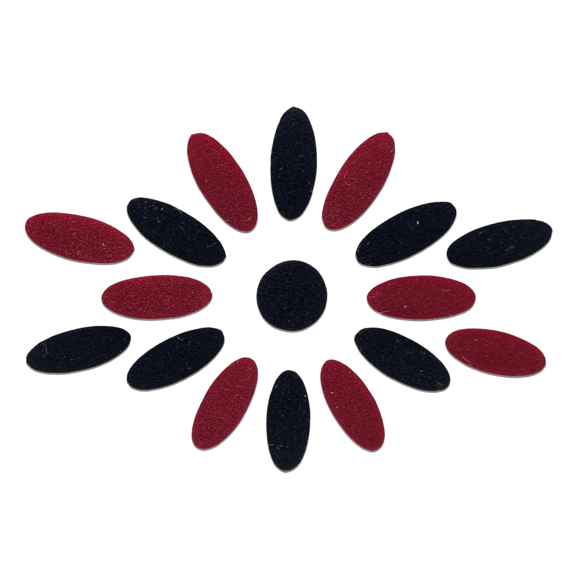 Comet Busters black & Maroon oval floral bindi set with center round bindi, traditional designer forehead stickers for women, ideal for Bharatanatyam, Kuchipudi, weddings, festivals, temple visits, cultural programs, and traditional Indian attire.