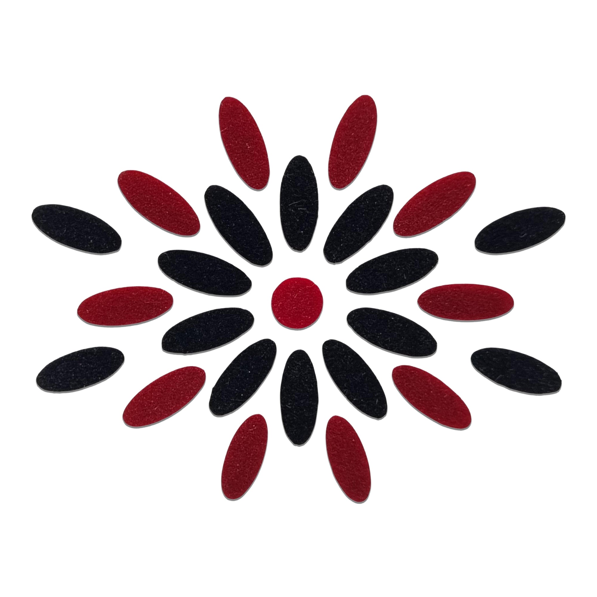 Comet Busters black & maroon oval floral bindi set with center round bindi, traditional designer forehead stickers for women, ideal for Bharatanatyam, Kuchipudi, weddings, festivals, temple visits, cultural programs, and traditional Indian attire.