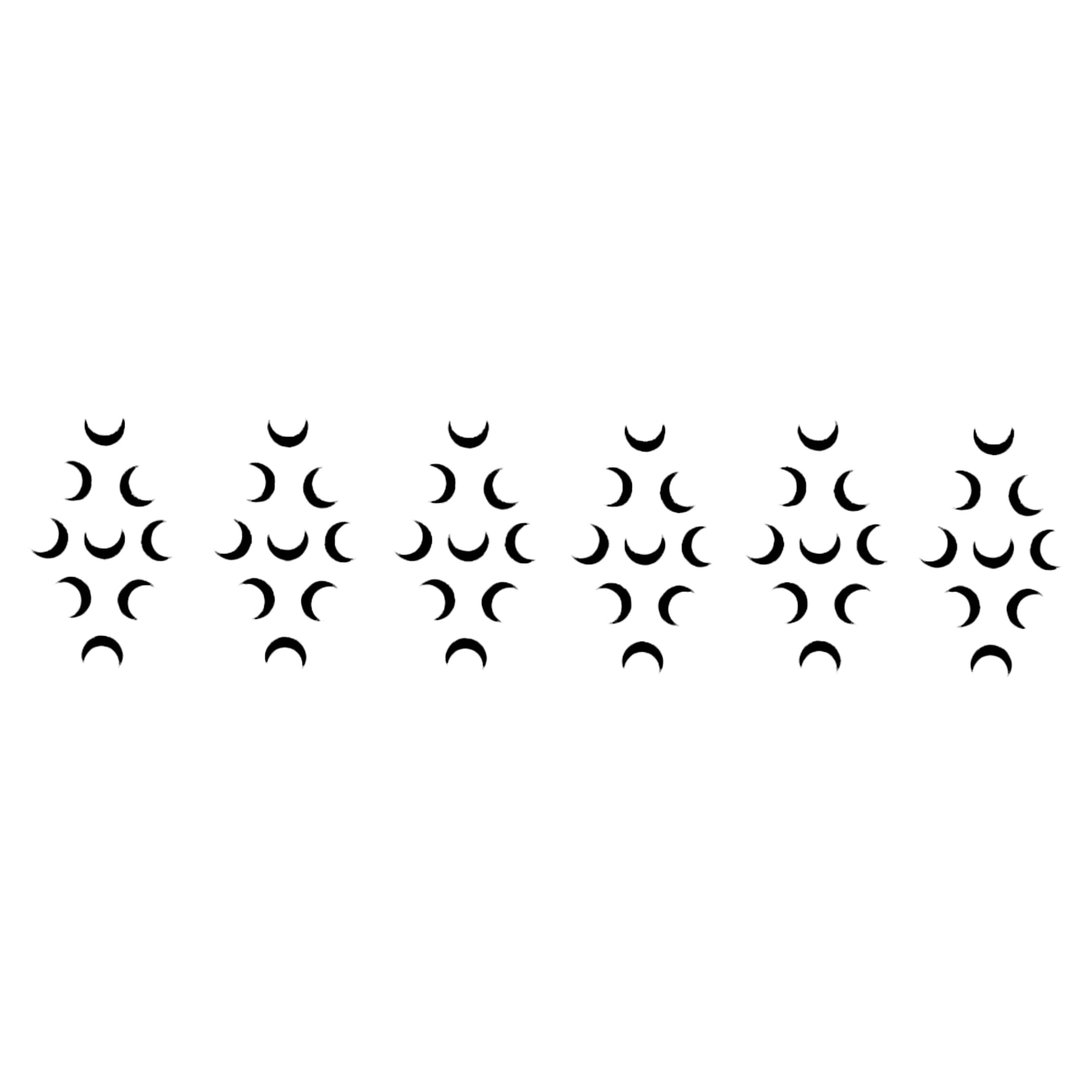 Comet Busters Black Moon Phase Designer Bindi featuring elegant crescent moon-inspired bindis arranged in a celestial pattern. These self-adhesive, lightweight, and comfortable bindis are perfect for women and girls who love minimalist ethnic fashion. Ideal for festivals, Navratri, cultural events, spiritual occasions, temple visits, dance performances, and everyday traditional wear.