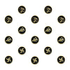 Indira Spiritual Bindis – Premium Designer Black Velvet Om Shree Swastik Bindis (10mm)-15 Round Bindis Forehead Stickers for Women & Girls (INDI029)