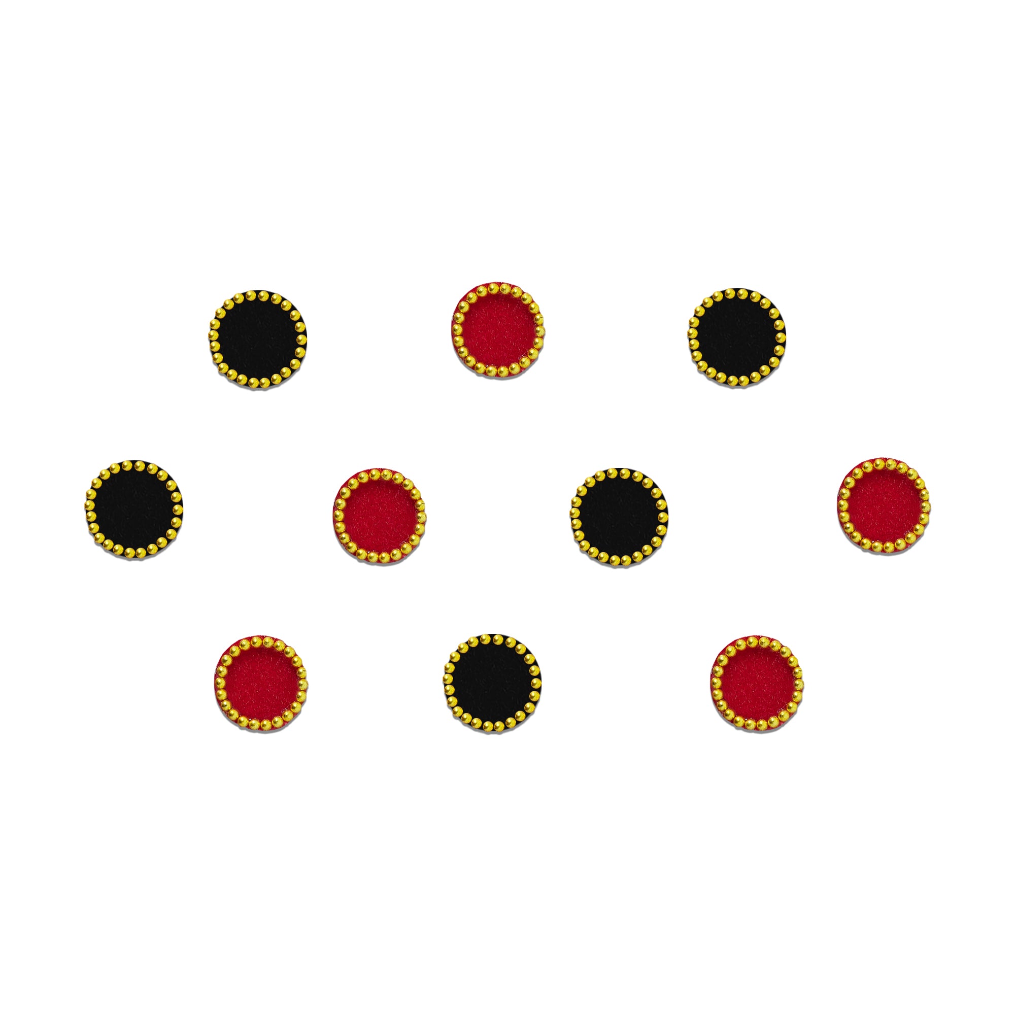 Comet Busters® Black Round Classic Bindis – Handcrafted, Reusable, Skin-Safe Indian Forehead Stickers for Women