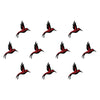 Comet Busters® Kingfisher Bird Bindis – 15mm Fancy Red & Black Bindis for Women & Girls (10 Bindis)(BIN2643)