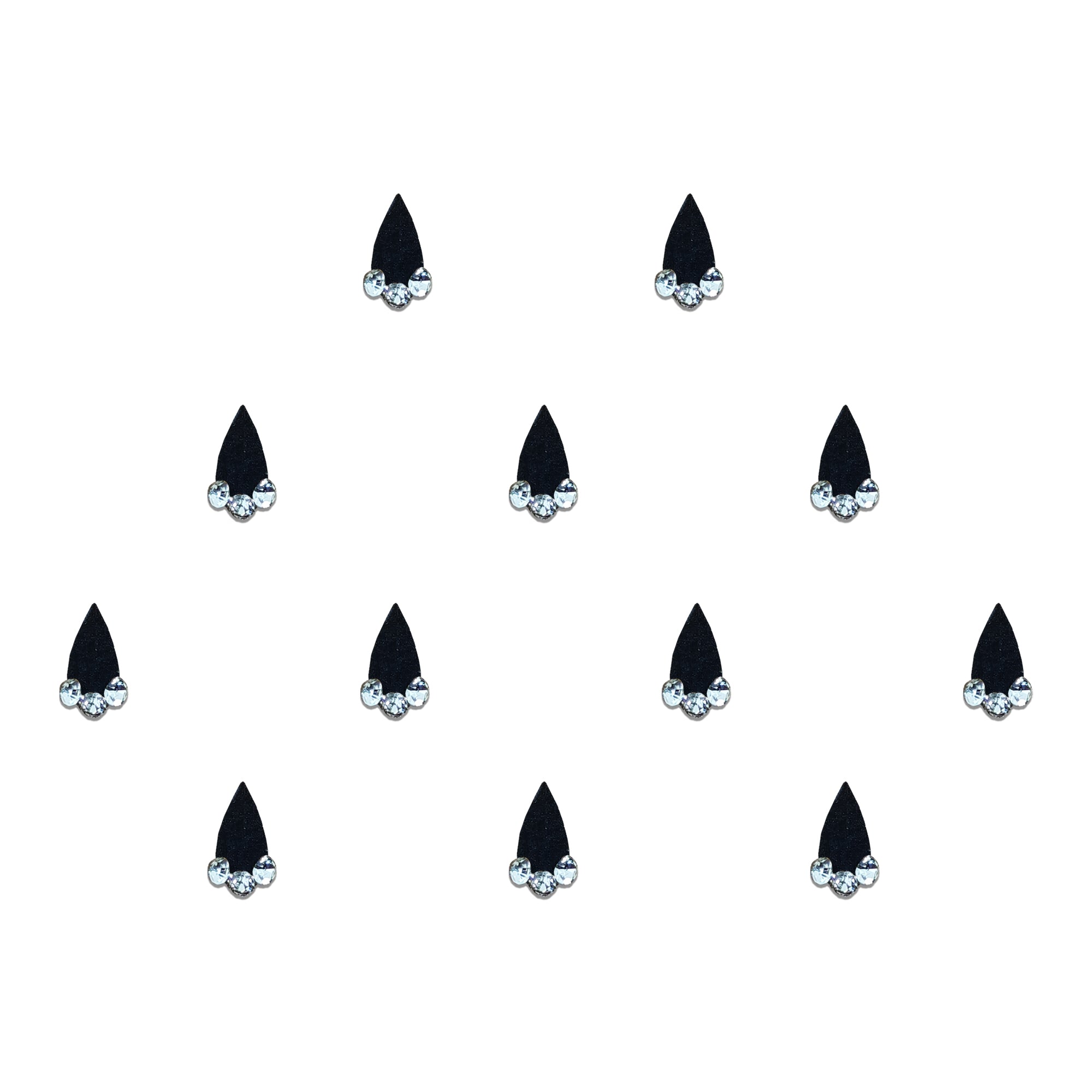 Comet Busters Fashionable Tear Drop Black Bindis  
