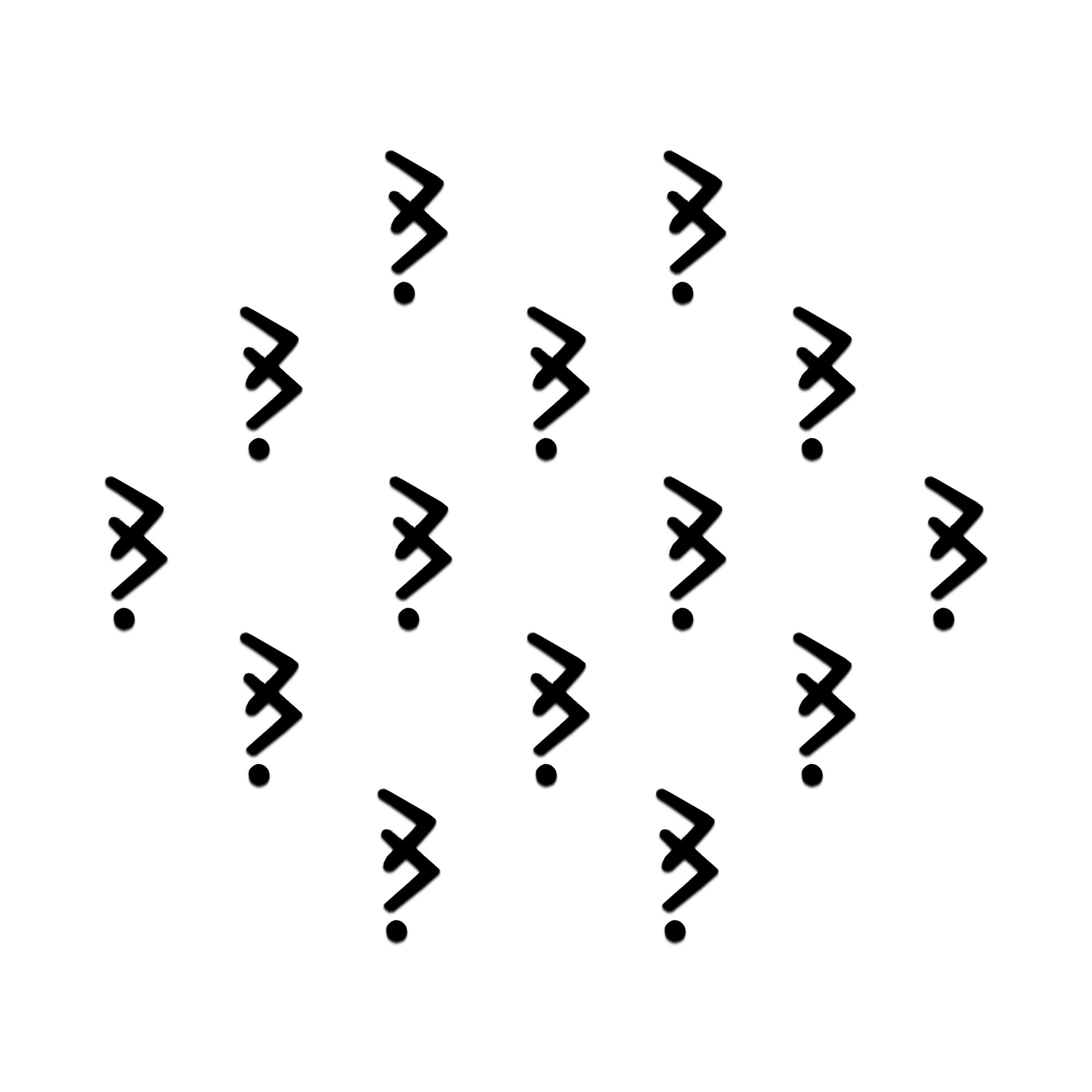 Comet Busters tribal zigzag bindis featuring bold black angular patterns with minimal dot