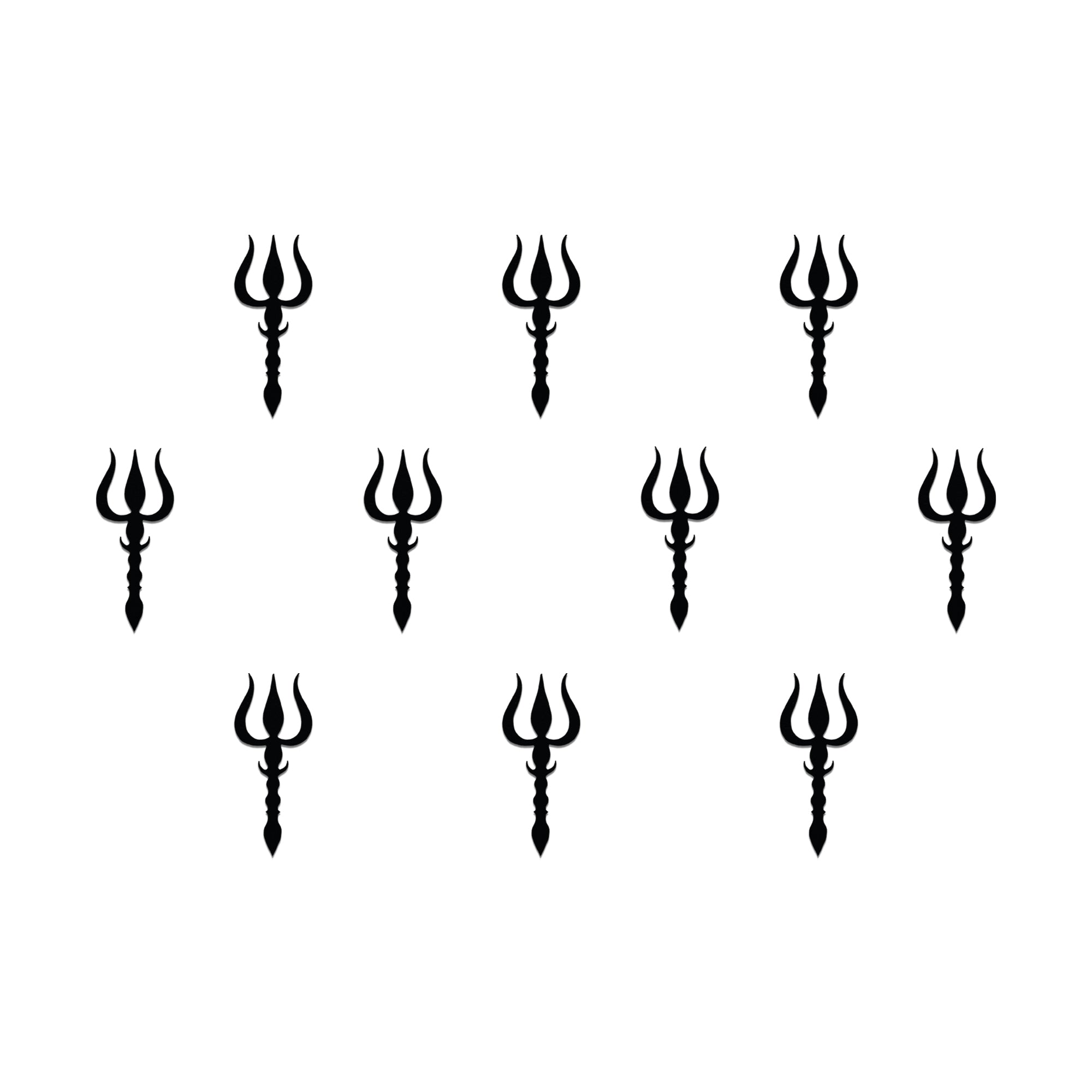 Comet Busters Black Trishul Bindi featuring a traditional Lord Shiva trishul design for women and girls