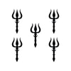Comet Busters® Black Trishul Shiva Bindis – 27mm Spiritual Bindis for Women & Girls (5 Bindis)(BIN2646)
