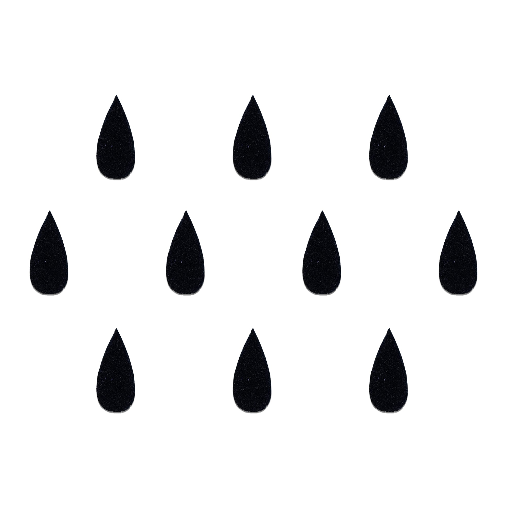 Comet Busters black velvet teardrop bindi collection featuring classic plain forehead bindis for women and girls.