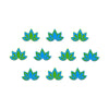 Comet Busters® Green, Blue, Multicolor Floral, Lotus – PVC – Handcrafted, Reusable & Skin-Friendly Bindis for Casual Wear (10mm) – Forehead Bindi Stickers for Women & Girls – BIN1951