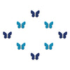 Comet Busters® Blue Butterfly – Velvet, Diamond – Handcrafted, Reusable & Skin-Friendly Bindis for Party Wear (8mm) – Forehead Bindi Stickers for Women & Girls – BIN1621
