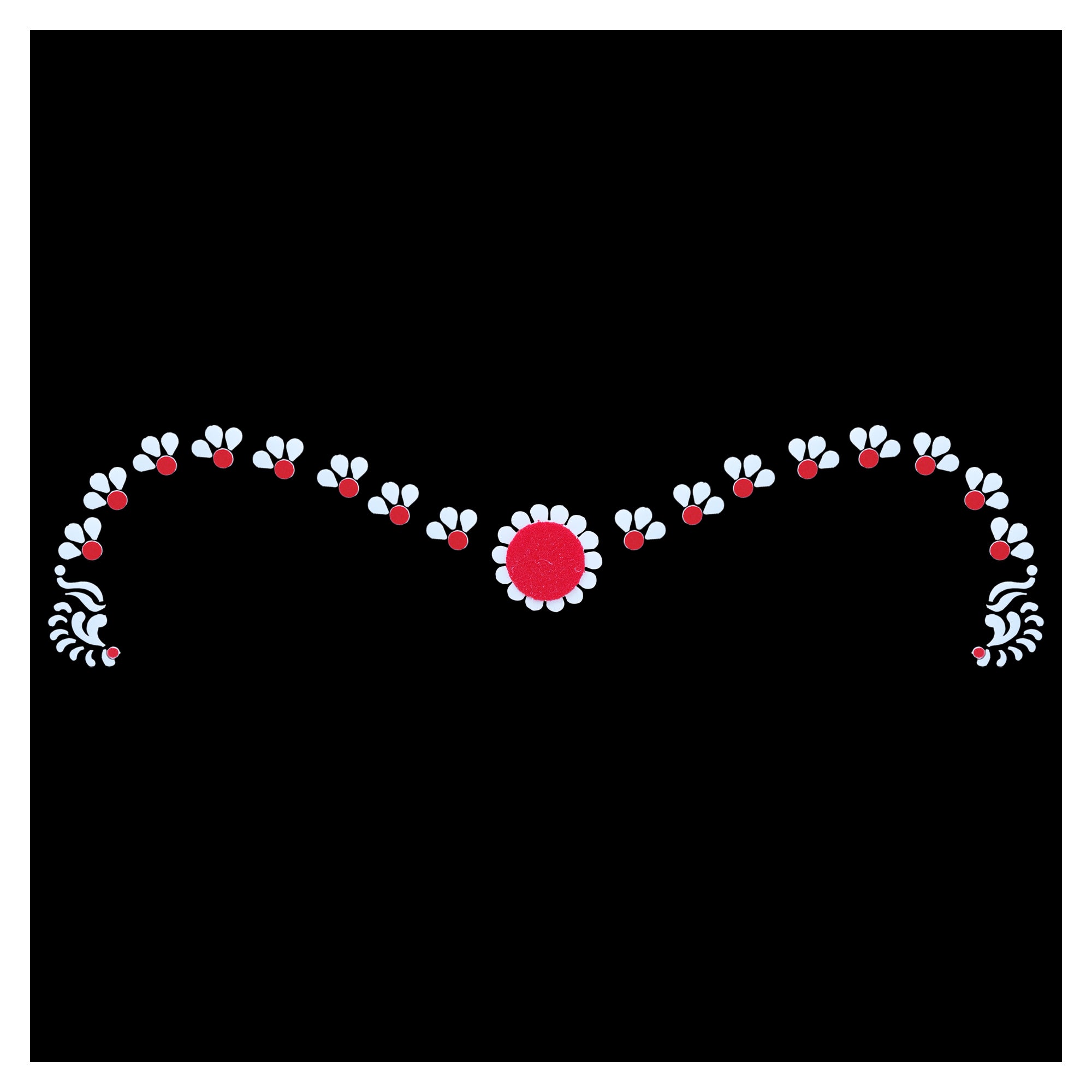 Comet Busters White and Red Flower Bindis for Ethnic