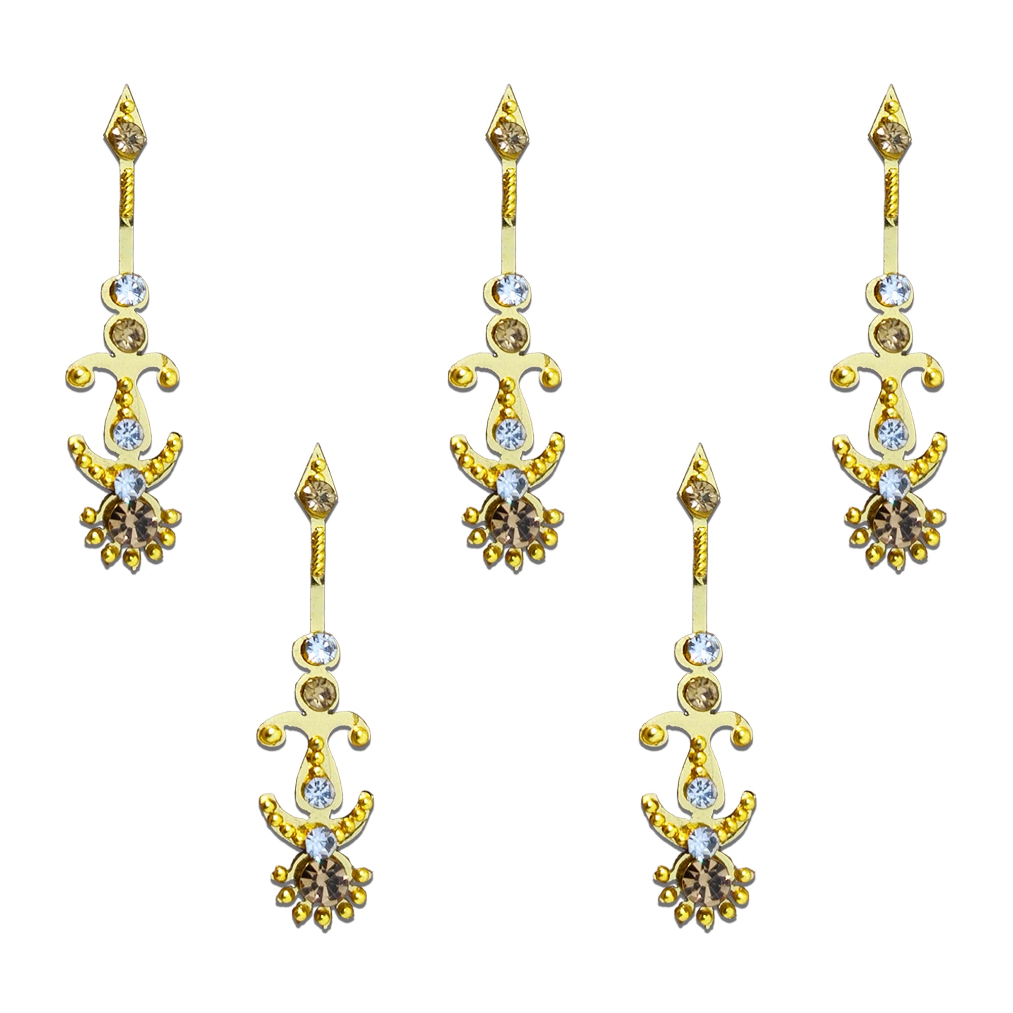 Comet Busters® Gold Designer Bridal Bindis – Handcrafted, Reusable, Skin-Safe Indian Forehead Stickers for Women