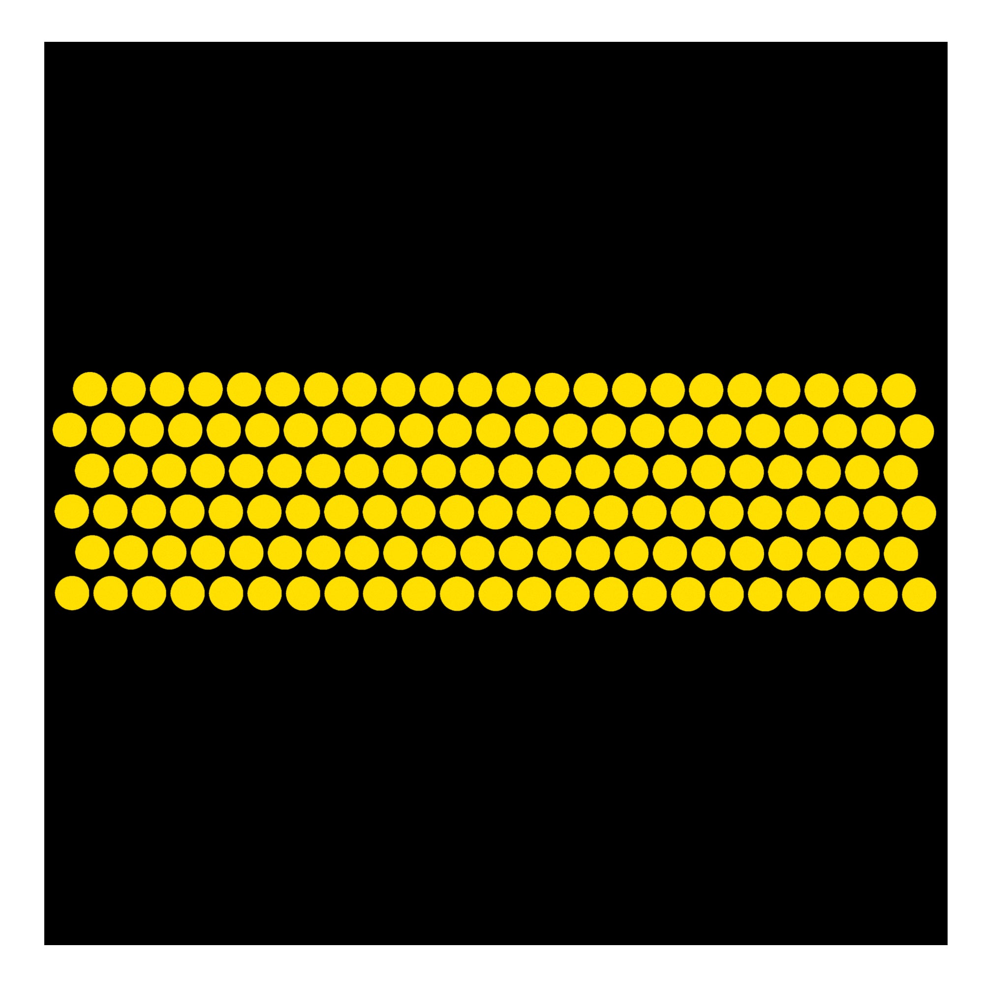 Comet Busters mini round bright yellow bindis arranged in neat rows, featuring a classic plain dot design suitable for traditional, festive, and everyday wear