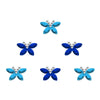 Comet Busters® Blue Butterfly – Crystal, Diamond – Handcrafted, Reusable & Skin-Friendly Bindis for Party Wear (10mm) – Forehead Bindi Stickers for Women & Girls – BIN1689