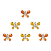 Comet Busters® Gold, Orange, Multicolor Butterfly – Crystal, Diamond – Handcrafted, Reusable & Skin-Friendly Bindis for Party Wear (10mm) – Forehead Bindi Stickers for Women & Girls – BIN1698
