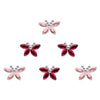 Comet Busters® Pink Butterfly – Crystal, Diamond – Handcrafted, Reusable & Skin-Friendly Bindis for Party Wear (10mm) – Forehead Bindi Stickers for Women & Girls – BIN1691