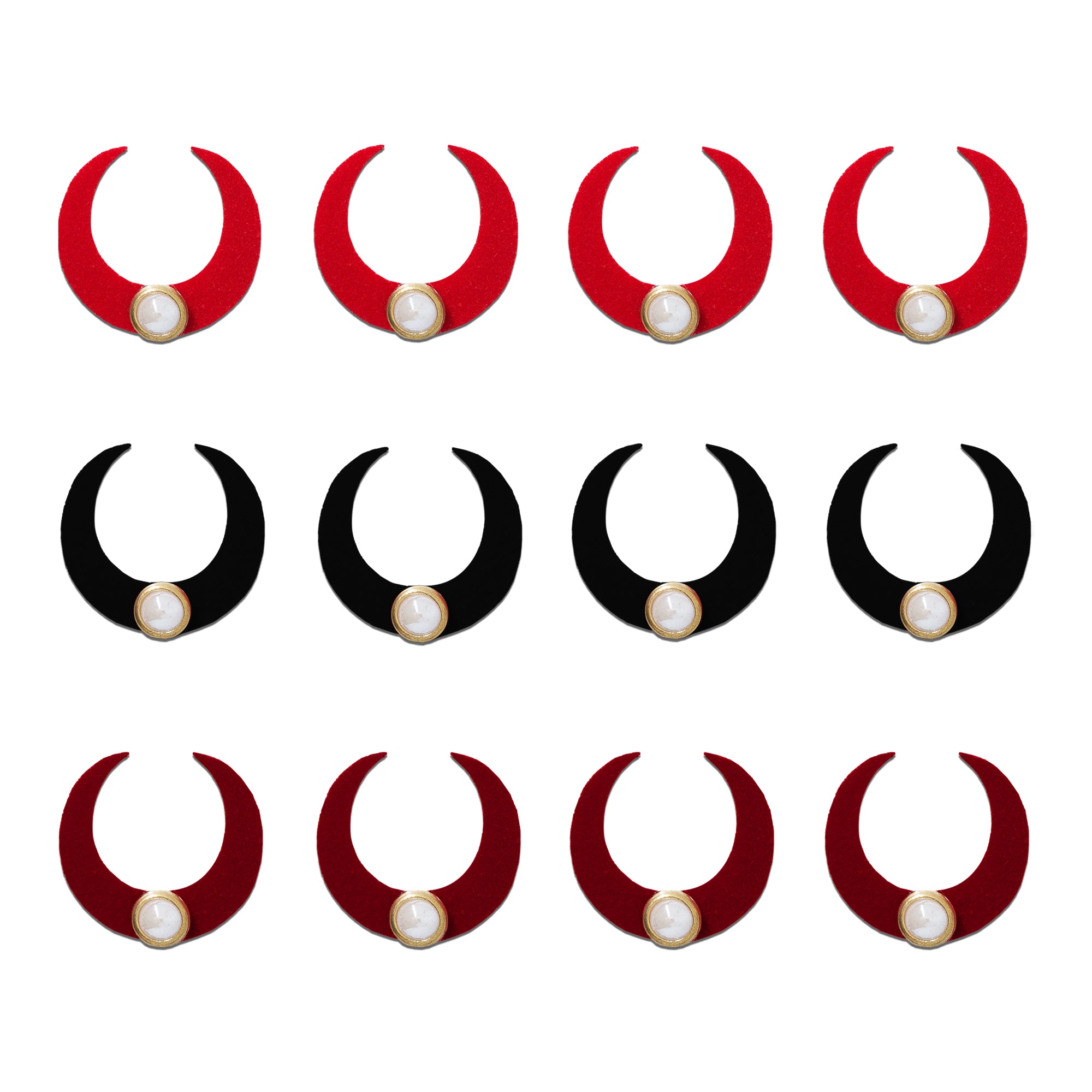 Indira by Comet Busters® Premium Chandra Tilak Crescent Moon Velvet Bindi | Traditional Chandrakor Designer Bindis for Women & Girls
