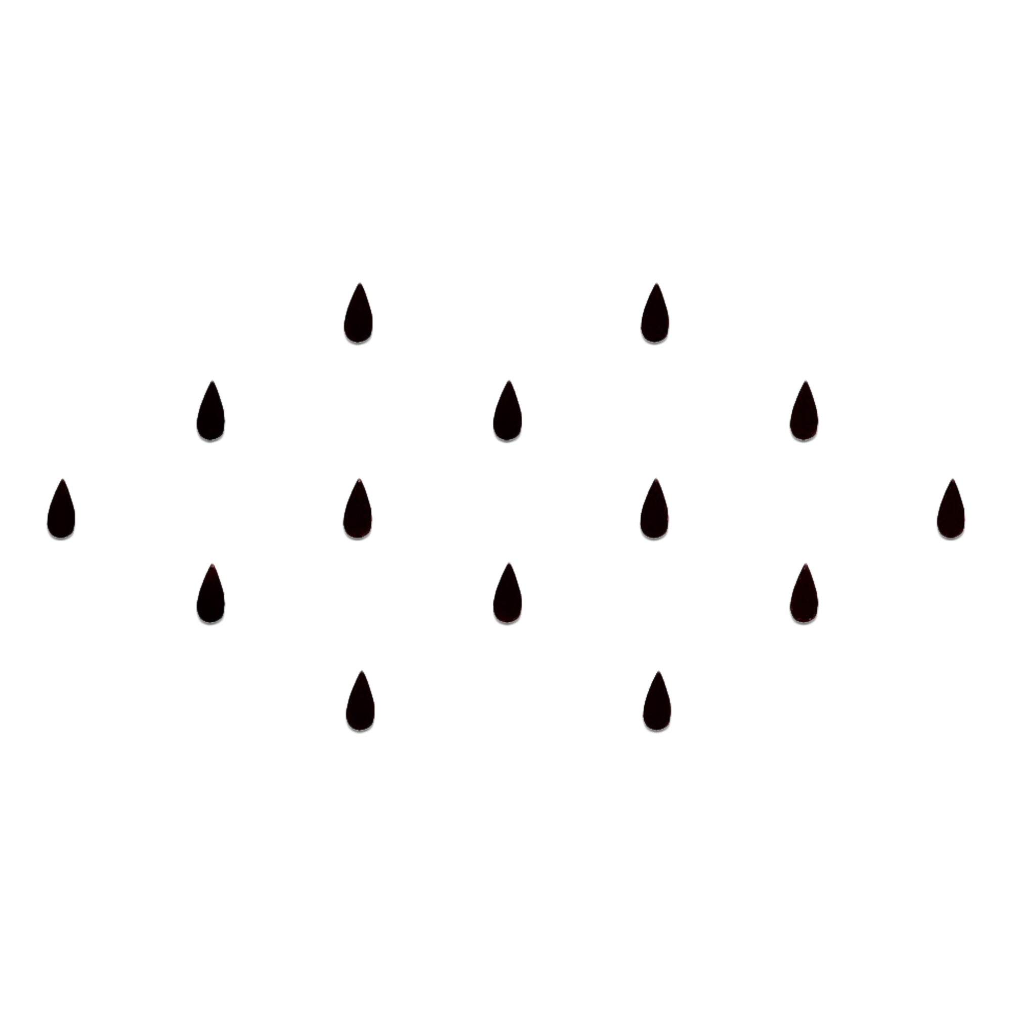 Comet Busters classic black teardrop velvet bindi sheet featuring reusable self-adhesive bindis with a soft velvet finish. Elegant black teardrop forehead bindis for women and girls, perfect for daily wear, office, traditional outfits, festive occasions, pooja, cultural events, and ethnic fashion styling.