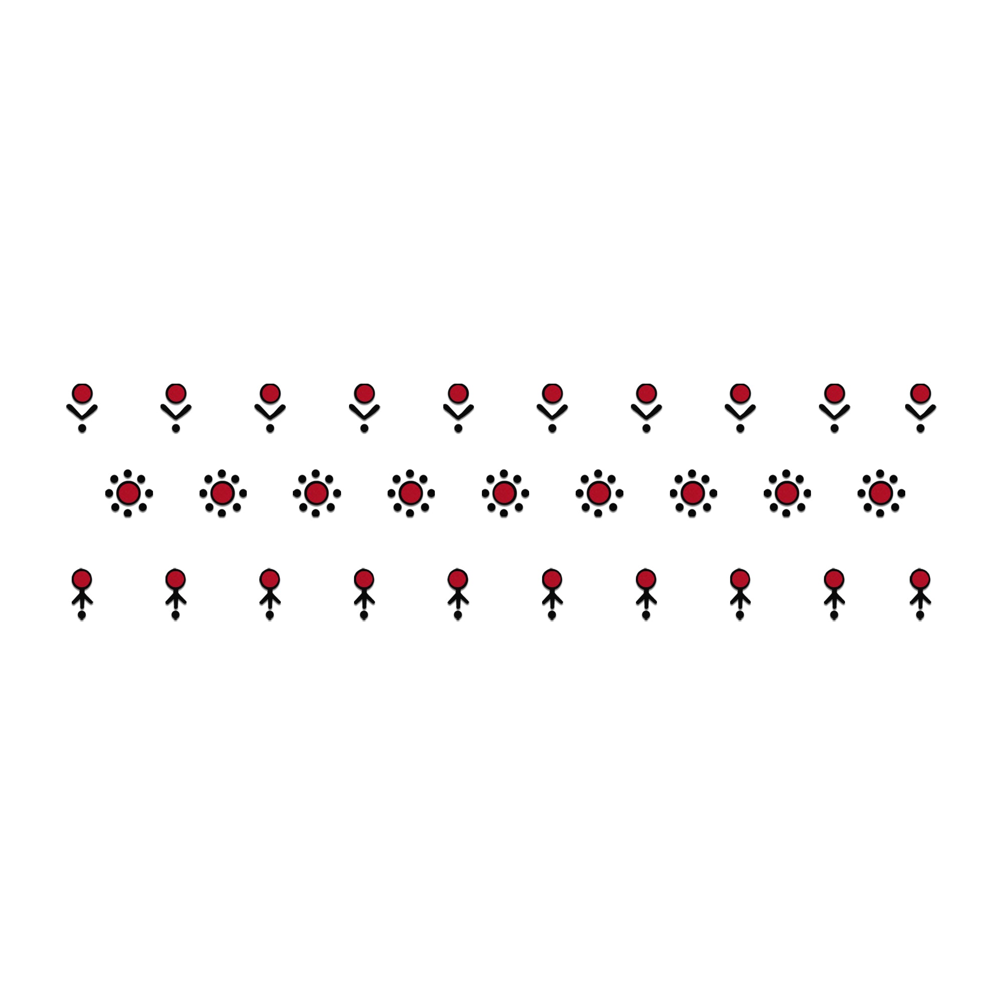 Comet Busters classic kumkum bindis set featuring red round bindis with black dot