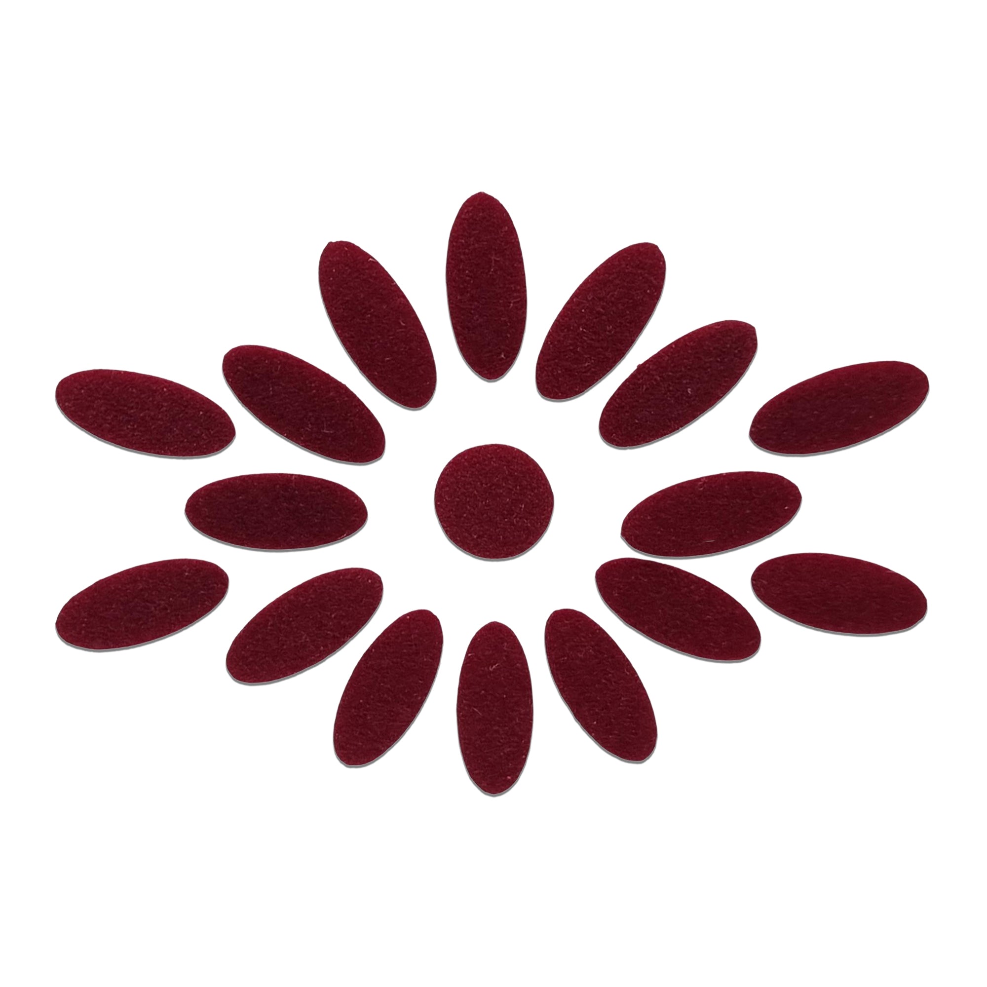 Comet Busters maroon oval floral bindi set with center round bindi, traditional designer forehead stickers for women, ideal for Bharatanatyam, Kuchipudi, weddings, festivals, temple visits, cultural programs, and traditional Indian attire.