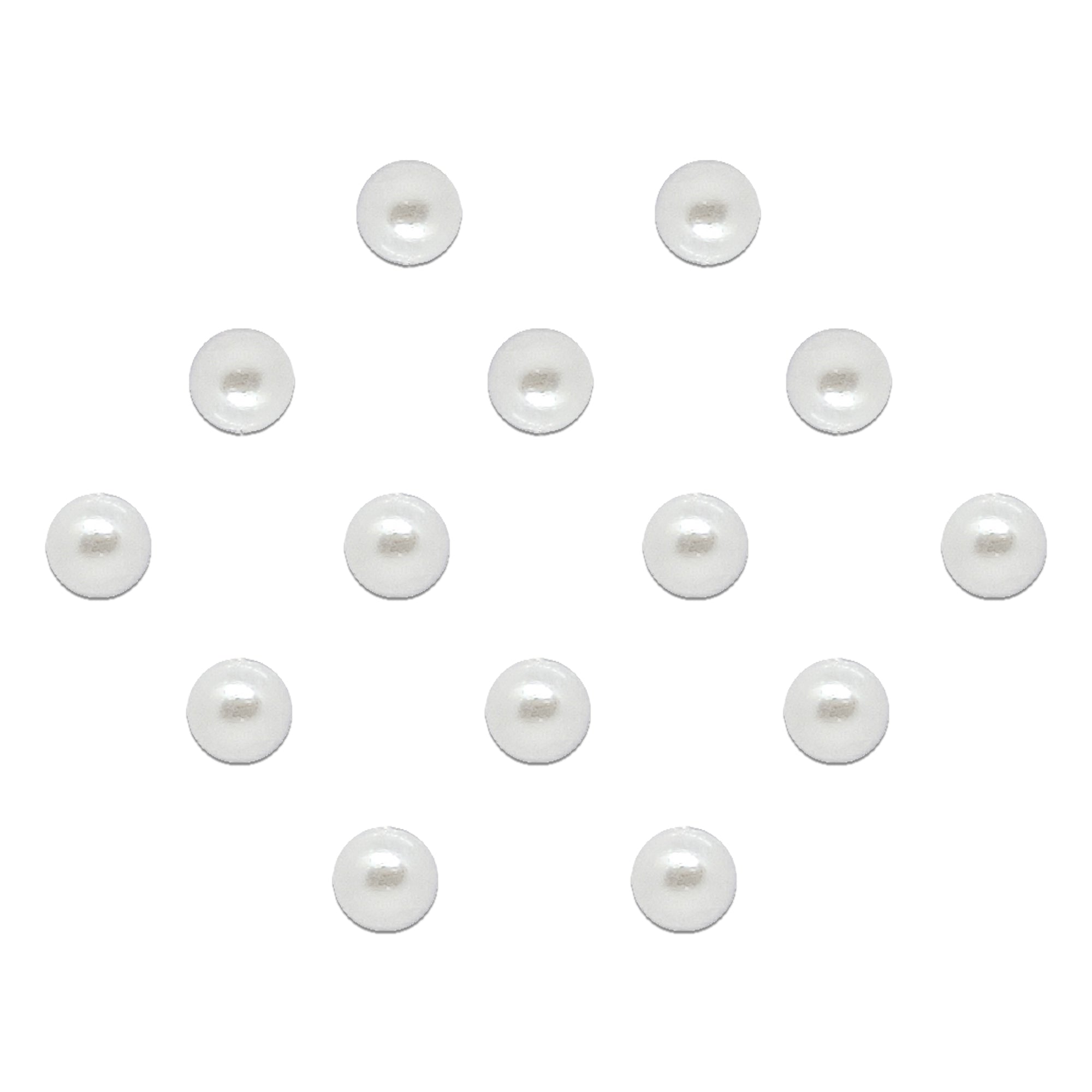 Comet Busters classic white pearl round bindis featuring a smooth glossy pearl finish in a minimal elegant design for traditional, festive, and everyday wear styling.