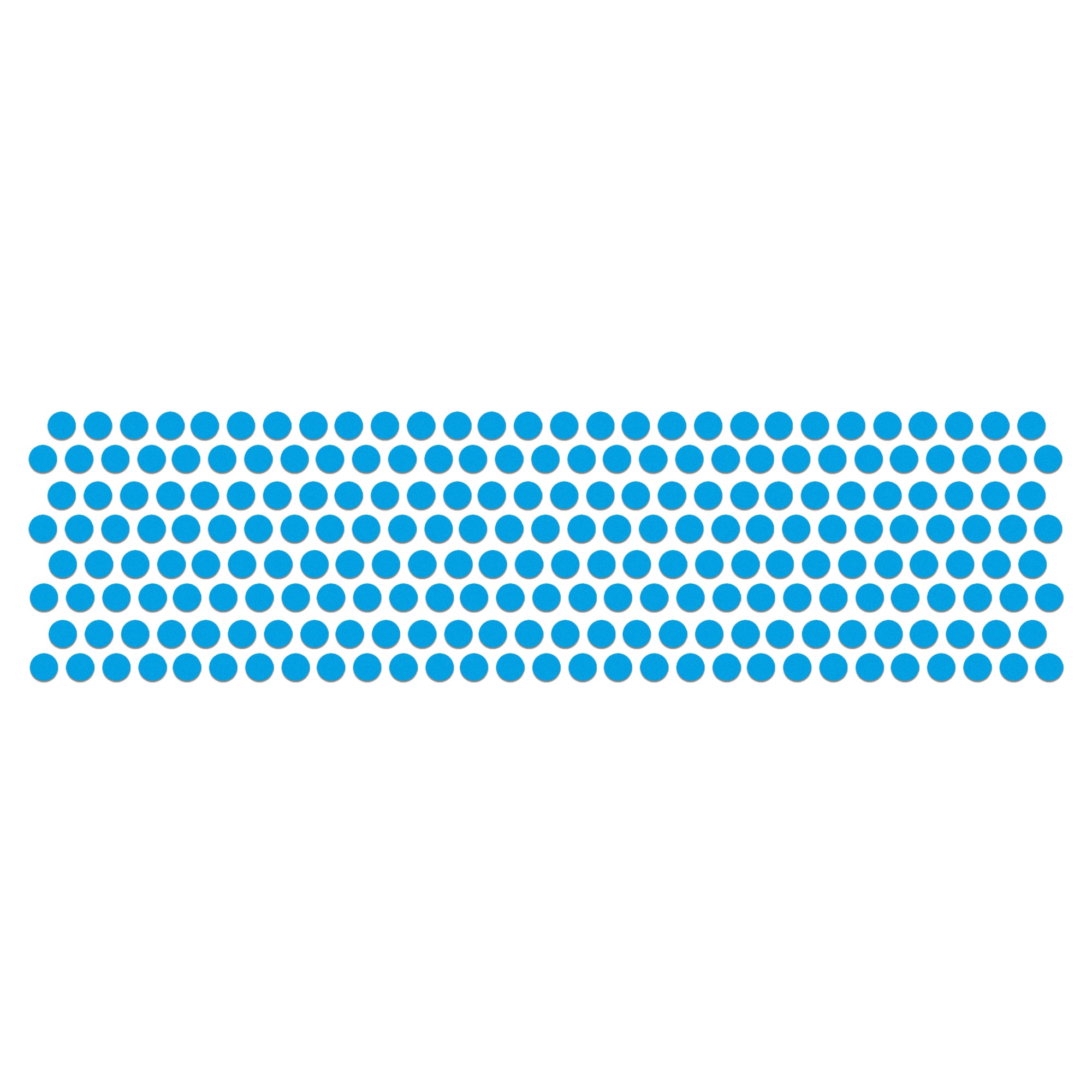 Comet Busters mini round sky blue bindis arranged in neat rows, featuring a classic plain dot design suitable for traditional, festive, and everyday wear