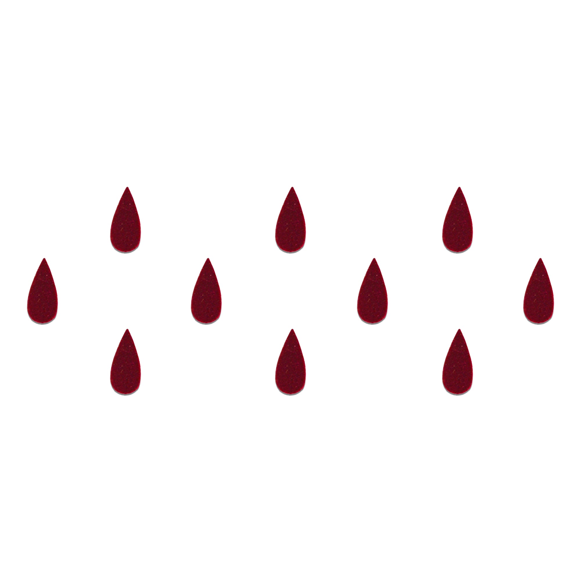 Comet Busters classic red teardrop velvet bindi sheet featuring reusable self-adhesive bindis with a soft velvet finish. Elegant red teardrop forehead bindis for women and girls, perfect for daily wear, traditional outfits, festive occasions, pooja, weddings, cultural events, and ethnic fashion styling.