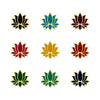 Indira Premium Designer Bindi – Vibrant Multicolour Lotus Bindis (15mm) - 9 Bindis (INDI051)