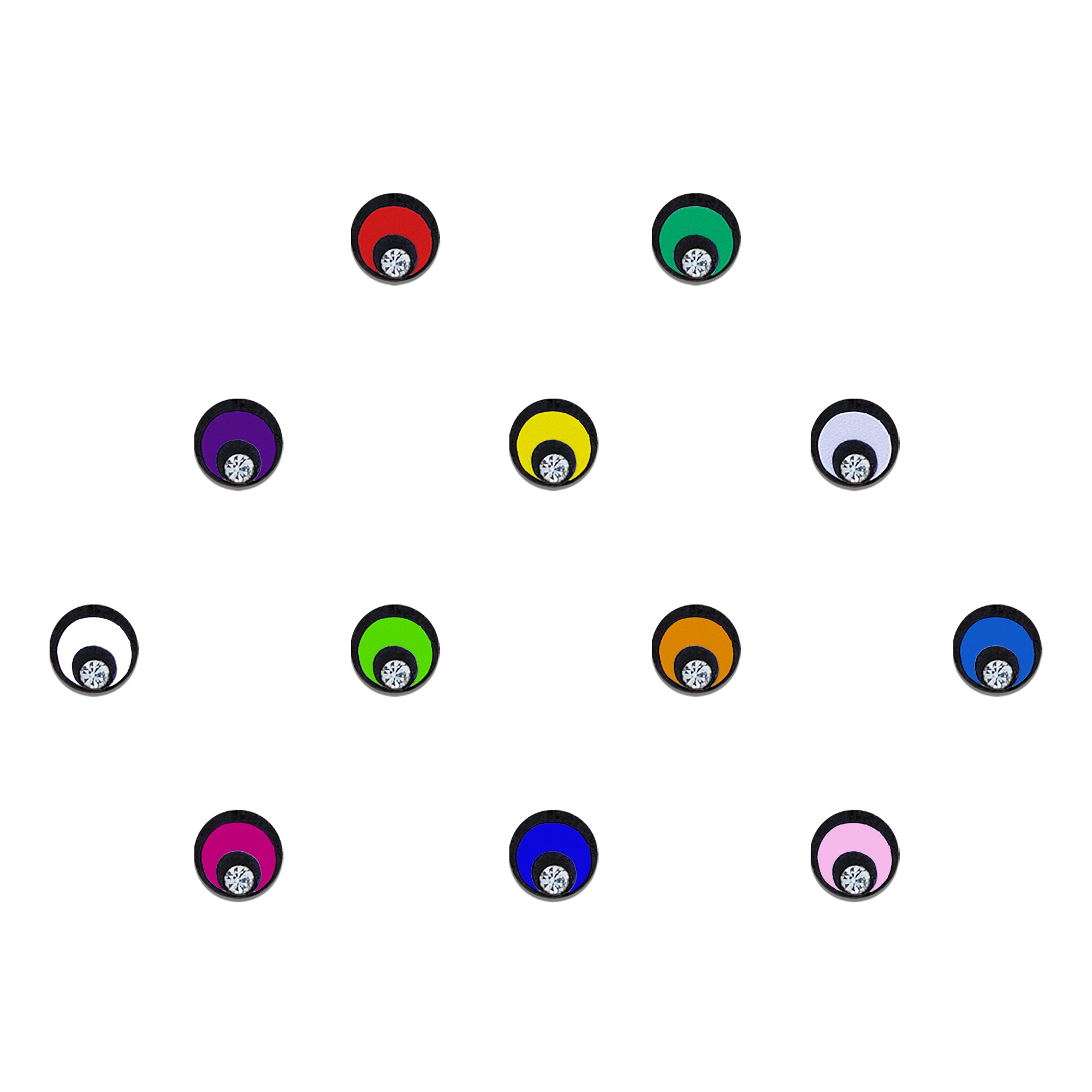 Comet Busters Rainbow style forehead bindis with stone detailing